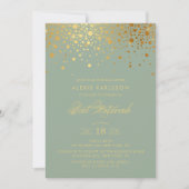 Faux Gold Foil Confetti Sage Groene vleermuis Mitz Kaart (Voorkant)