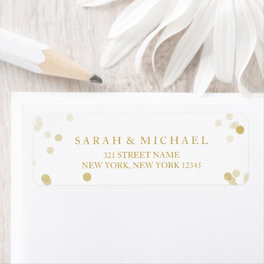 Faux Gold Foil Confetti, speciaal gepersonaliseerd Etiket (Insitu)