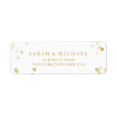 Faux Gold Foil Confetti, speciaal gepersonaliseerd Etiket (Voorkant)