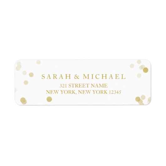Faux Gold Foil Confetti, speciaal gepersonaliseerd Etiket (Voorkant)