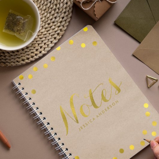 Faux Gold Foil Confetti, speciaal gepersonaliseerd Notitieboek