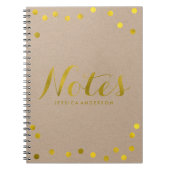 Faux Gold Foil Confetti, speciaal gepersonaliseerd Notitieboek (Voorkant)