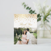Faux Gold Foil Confetti Stip Foto: Bedankt II Briefkaart (Staand voorkant)