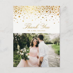 Faux Gold Foil Confetti Stip Foto: Bedankt II Briefkaart