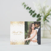 Faux Gold Foil Confetti Stip Foto: Dank u wel Briefkaart (Staand voorkant)