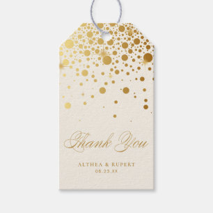 Faux Gold Foil Confetti Stip Hartelijk dank   Ivor Cadeaulabel
