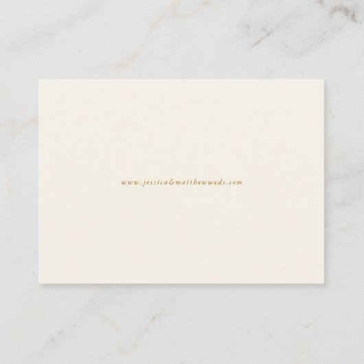 Faux Gold Foil Confetti Stip Ivory Registry Informatiekaartje (Achterkant)