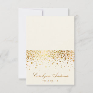 Faux Gold Foil Confetti Stip Plaats kaart Ivory