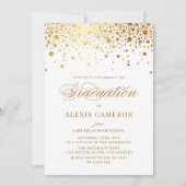 Faux Gold Foil Confetti Stippen Afstuderen Kaart (Voorkant)