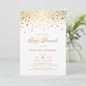 Faux Gold Foil Confetti Stippen Baby Brunch Kaart (Staand voorkant)