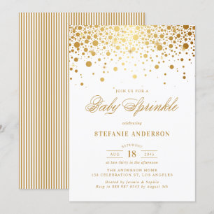 Faux Gold Foil Confetti Stippen Baby Sprinkle Kaart