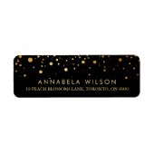 Faux Gold Foil Confetti Stippen Black Etiket (Voorkant)