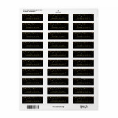 Faux Gold Foil Confetti Stippen Black Etiket (Full Sheet)