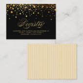 Faux Gold Foil Confetti Stippen Black Registry Kaa Plaatskaartje (Voorkant / Achterkant)