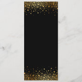 Faux Gold Foil Confetti Stippen Black Weduwmenu Menu (Achterkant)