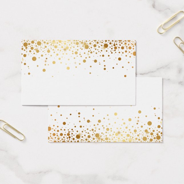 Faux Gold Foil Confetti Stippen Blank horizontaal Visitekaartje (Kantoor)