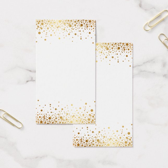 Faux Gold Foil Confetti Stippen Blank Verticaal Visitekaartje (Kantoor)