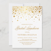 Faux Gold Foil Confetti Stippen Bruids Luncheon Kaart (Voorkant)