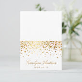 Faux Gold Foil Confetti Stippen Elegant Place Card Kaart (Staand voorkant)