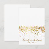 Faux Gold Foil Confetti Stippen Elegant Place Card Kaart (Voorkant / Achterkant)