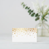 Faux Gold Foil Confetti Stippen Elegant Place Card Plaatskaartje (Staand voorkant)
