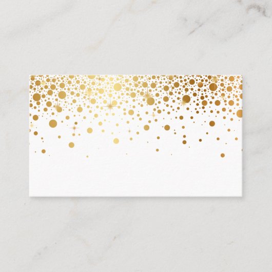 Faux Gold Foil Confetti Stippen Elegant Place Card Plaatskaartje (Voorkant)