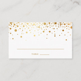 Faux Gold Foil Confetti Stippen Elegant Wedding Plaatskaartje