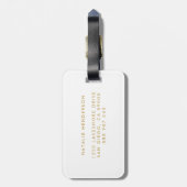 Faux Gold Foil Confetti Stippen gepersonaliseerd Bagagelabel (Achterkant verticaal)