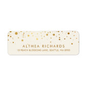 Faux Gold Foil Confetti Stippen | Ivory  Etiket (Voorkant)
