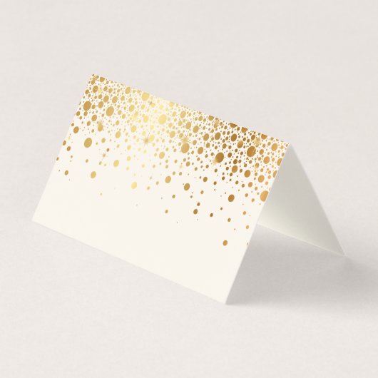 Faux Gold Foil Confetti Stippen | Ivory  Kaart (Voorkant)