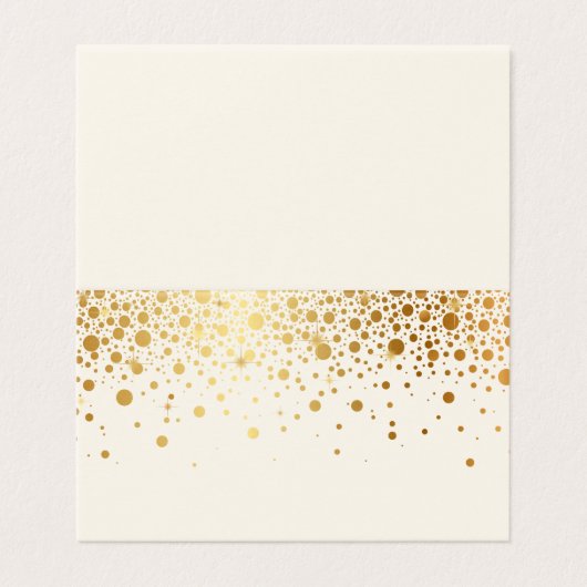 Faux Gold Foil Confetti Stippen | Ivory  Kaart (Buitenkant ongevouwen)