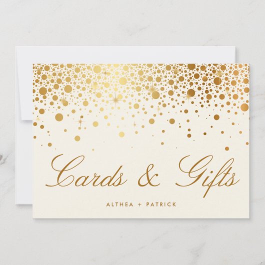 Faux Gold Foil Confetti Stippen | Ivory-Kaarten en Kaart (Voorkant)