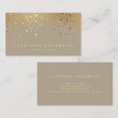 Faux Gold Foil Confetti Stippen Moderne Visitekaar Visitekaartje (Voorkant / Achterkant)