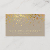 Faux Gold Foil Confetti Stippen Moderne Visitekaar Visitekaartje (Voorkant)