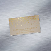 Faux Gold Foil Confetti Stippen Moderne Visitekaartje Magneet (Voorbeeld)