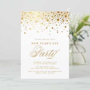 Faux Gold Foil Confetti Stippen Nieuwjaarsfeest Kaart