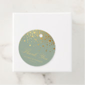 Faux Gold Foil Confetti Stippen Sage Groen Dank u Bedankjes Labels (In situ)
