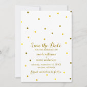Faux Gold Foil Confetti Stippen Sla de datum op Save The Date (Voorkant)