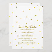 Faux Gold Foil Confetti Stippen Sla de datum op Save The Date (Voorkant / Achterkant)