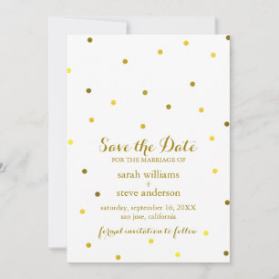 Faux Gold Foil Confetti Stippen Sla de datum op Save The Date