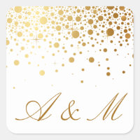 Faux Gold Foil Confetti Stippen Sticker III