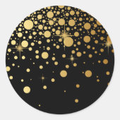 Faux Gold Foil Confetti Stippen Sticker | Zwart (Voorkant)