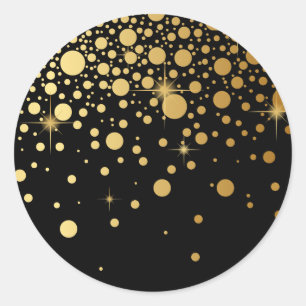 Faux Gold Foil Confetti Stippen Sticker Zwart