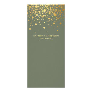 Faux Gold Foil Confetti Stippen Taupe Green Busine Reclamekaart