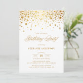 Faux Gold Foil Confetti Stippen Verjaardag Kaart (Staand voorkant)