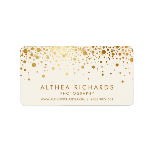 Faux Gold Foil Confetti Stippen Visitekaartje | Iv Etiket (Voorkant)