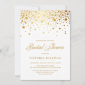 Faux Gold Foil Confetti Stippen Vrijgezellenfeest Kaart (Voorkant)