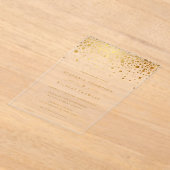 Faux Gold Foil Confetti Stippen Weddenschap Acryl Uitnodigingen (Laagn)