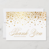 Faux Gold Foil Confetti Stippen Weddenschap Bedankkaart (Voorkant)