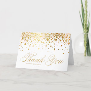 Faux Gold Foil Confetti Stippen Weddenschap Bedankkaart